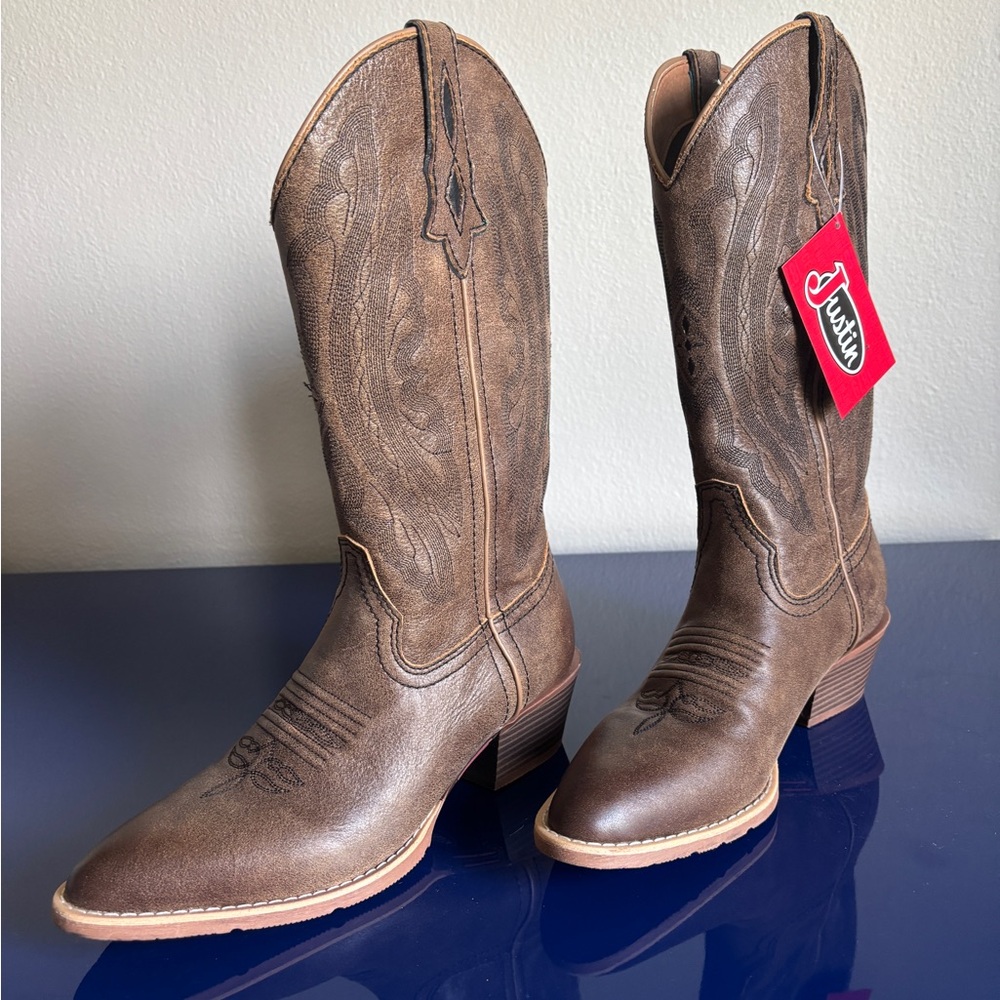 Justin Women's Roanie Western Boots - Sand Brown